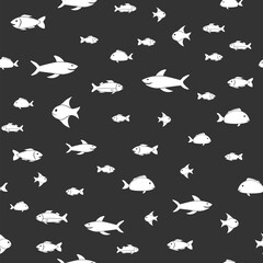 Fish Seamless Pattern Background. Vector illustration backdrop.