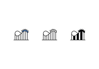 Rollercoaster icons set vector stock illustration.