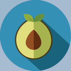 Vector illustration of fresh and juicy avocado