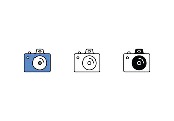 Camera icons set vector stock illustration.