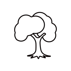 Tree related black line icon.
