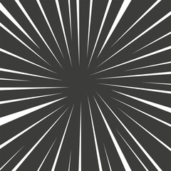  Manga brust frame. Comic book action lines. Cartoon background with white lines on black background