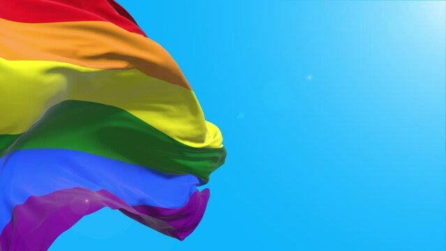 Rainbow waving flag. Pride Month Celebrate. Lgbt, lgbtq, lgbtqia, gay and lesbian pride background. Sexual and homosexual equality concept.