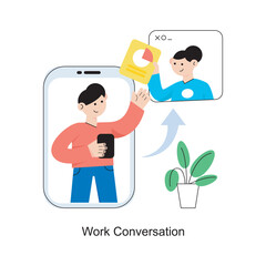 Work Conversation Flat Style Design Vector illustration. Stock illustration