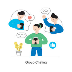 Group Chating Flat Style Design Vector illustration. Stock illustration