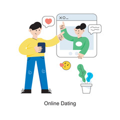Online Dating Flat Style Design Vector illustration. Stock illustration