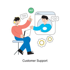Customer support Flat Style Design Vector illustration. Stock illustration