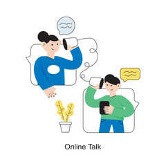 Online Talk Flat Style Design Vector illustration. Stock illustration