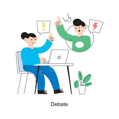Debate Flat Style Design Vector illustration. Stock illustration
