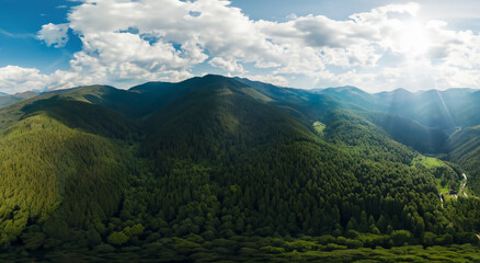 Fototapeta premium beautiful landscape of mountains of the amazon by day with clouds