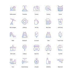 Amusement Park related icon set