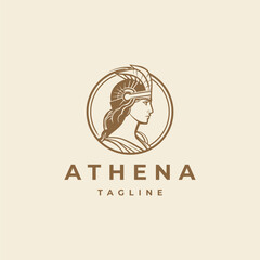 Athena logo design vector illustration