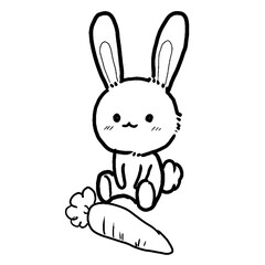 rabbit cute,rabbit carrot,rabbit cartoon,carrot cartoon,rabbit sitting
