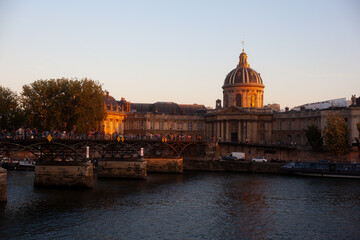 Pont des Arts Artists bridge of Paris with the Institut de France in the background