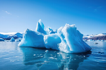 Blue icebergs. Ocean - obrazy, fototapety, plakaty
