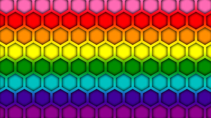 Happy Pride Month LGBT Gilbert Rainbow Pride Flag Honeycomb Background