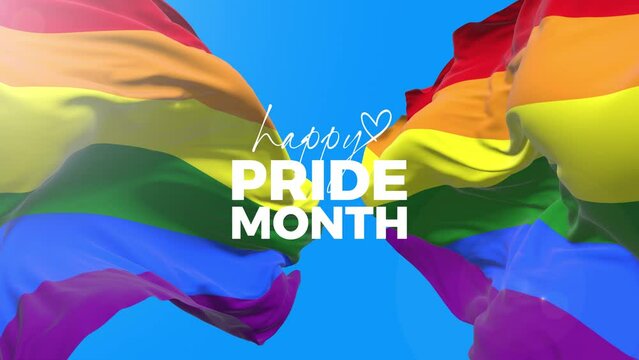 Rainbow waving flag. Pride Month Celebrate. Lgbt, lgbtq, lgbtqia, gay and lesbian pride background. Sexual and homosexual equality concept.