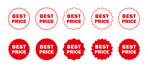 Best Price label icon isolated on white background. Best Price label with ribbon icons set. Vector illustration