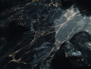 Marble stone texture background with elements of semi-precious stones and gold created with Generative AI technology.