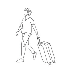 Man  with a suitcase vector