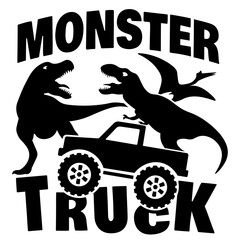 Dino Monster Truck SVG, Truck SVG, Dinosaur SVG, Monster truck cut file © Nina