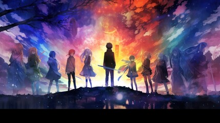 Naklejka premium Anime Style Fantasy Art