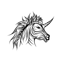 Horse tribal tattoo illustration