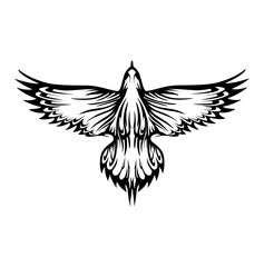 Eagle bird tribal tattoo silhouette illustration