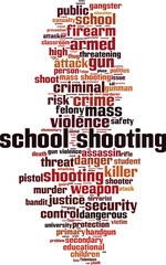Obraz premium School shooting word cloud