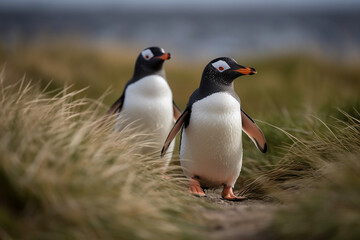 Fototapeta premium pinguins na natureza 