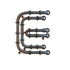 Heat Pipes 3D Alphabet or PNG Letters
