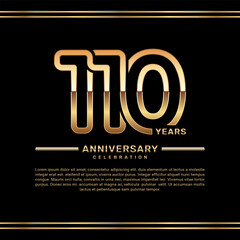 Obraz premium 110th year anniversary celebration logo design with gold number, vector template illustration