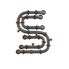 Heat Pipes 3D Alphabet or PNG Letters