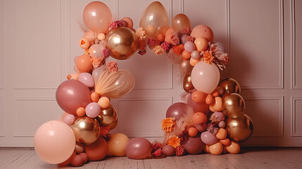 estrutura arco com balões decoração para festa 