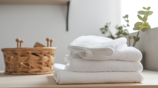 toalhas de banho brancas em ambiente de cliníca spa de beleza e saúde 