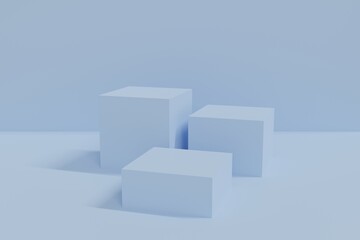 3D rendering square podium for your product showcase