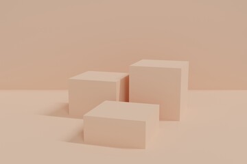 3D rendering square podium for your product showcase