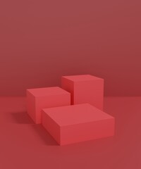 3D rendering square podium for your product showcase