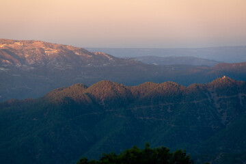 sunrise over the Troodos Mountains in Cyprus