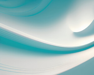 Blue and white color tone wavy curvy lines abstract background with 3d effect.