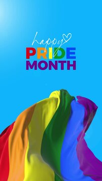 Rainbow waving flag. Pride Month Celebrate. Lgbt, lgbtq, lgbtqia, gay and lesbian pride background. Sexual and homosexual equality concept.