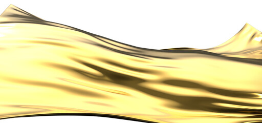 3d render of gold cloth. iridescent holographic foil. abstract art fashion background.
