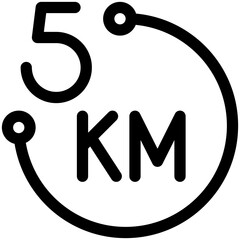 5K run icon, Marathon related vector