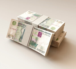 Ruble Cash Note Pile