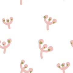 Flower floral pink cute abstract seamless pattern