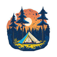 Tent t-shirt design PNG