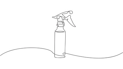 Hairdresser sprayer, one line continuous drawing. Barbershop concept. Vector illustration