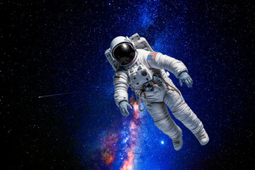Obraz na płótnie Canvas astronaut floating in space. AI generative