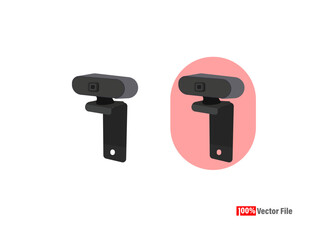  Vector illustrations web Cam. Isometric CCTV elements Security and technology concept - webcam Vector illustration isolated on white background CCTV camera icons.