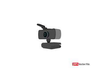  Vector illustrations web Cam. Isometric CCTV elements Security and technology concept - webcam Vector illustration isolated on white background CCTV camera icons.